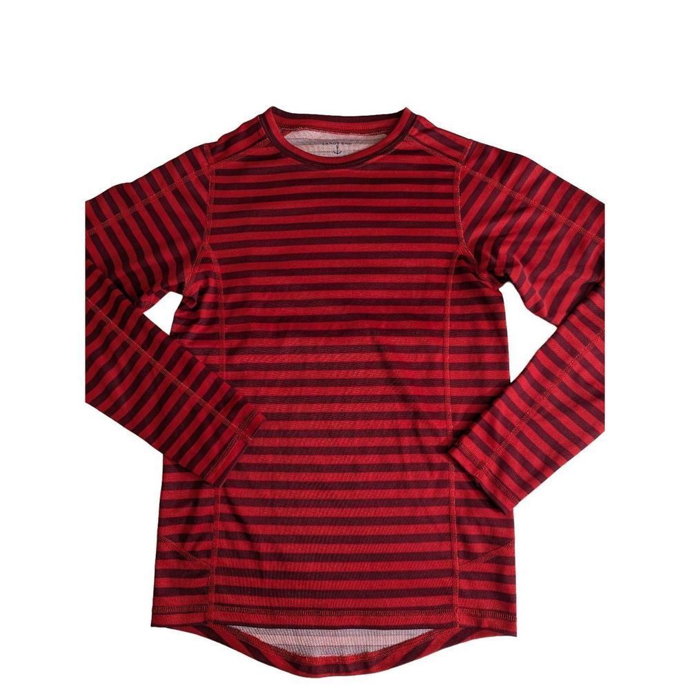 Lands End boys Red striped Summer shirt Size 10/12